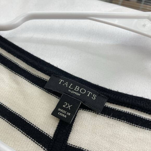 Talbots Women's Striped V Neck‎ Sweater Size 2X Dolman Sleeves Lagenlook Slouchy - Picture 5 of 10